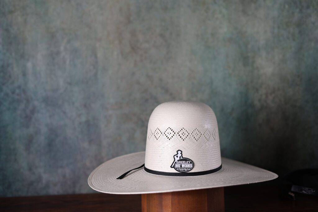 Diamond Weave Open Crown Western Straw Hat