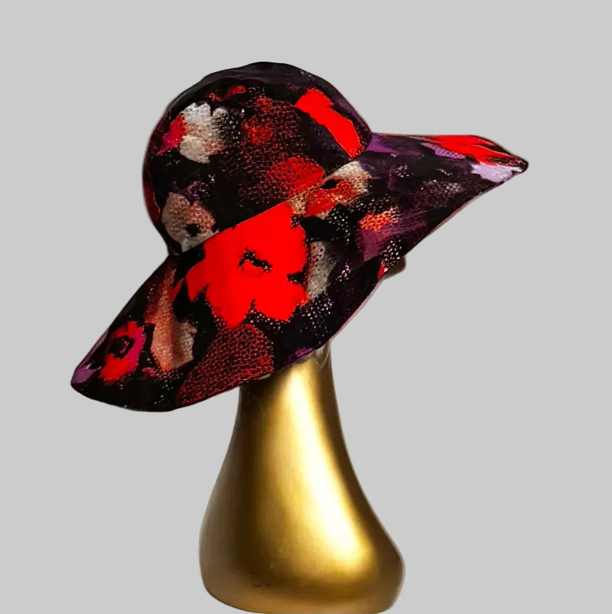 Floral Sun Hat with Packable Brim