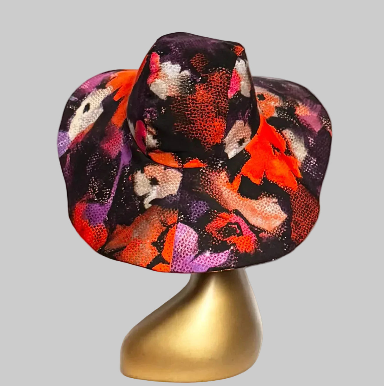 Floral Sun Hat with Packable Brim