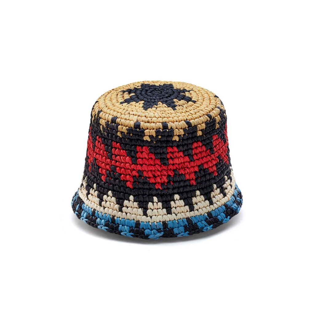 Vibrant Double Straw Crochet Bucket Hat