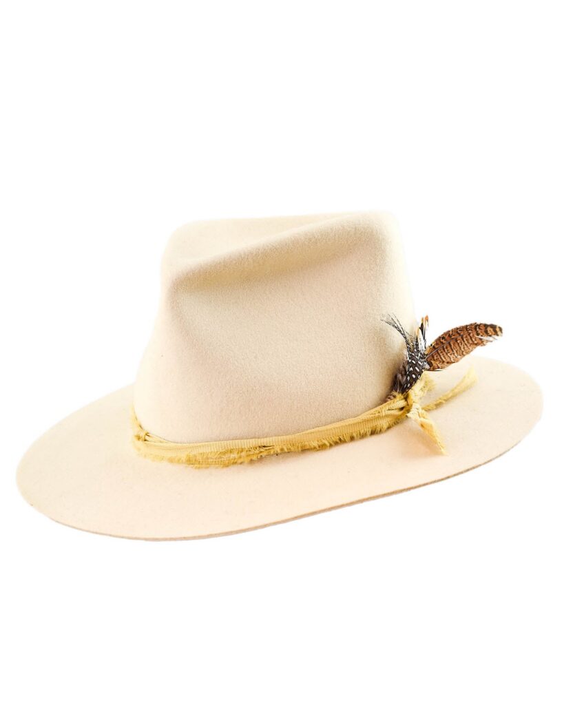 Polished Cream Wool Felt Classic Felt Hat