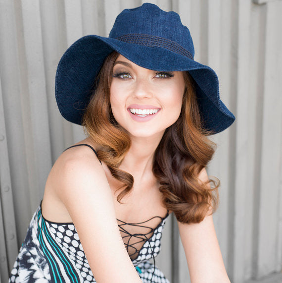 Wide Brim Hat Band with Fishnet Band Detail