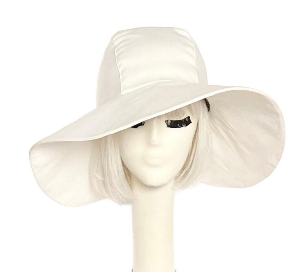 White Cotton Sun Hat with Packable Brim