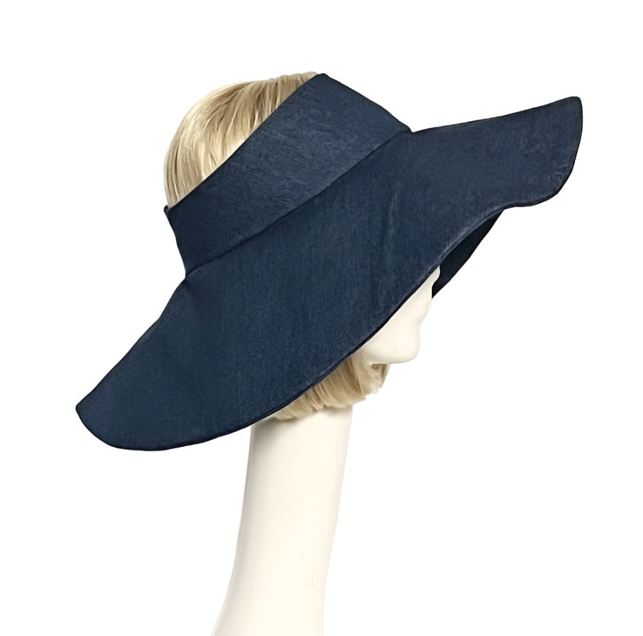 Denim Sun Visor with Packable Brim