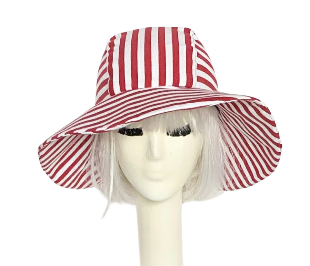 Red White Striped Sun Hat