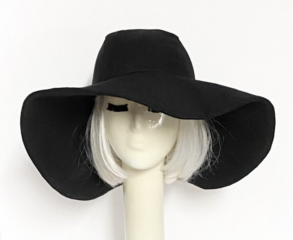 Black Linen Sun Hat with Flexible Wide Brim