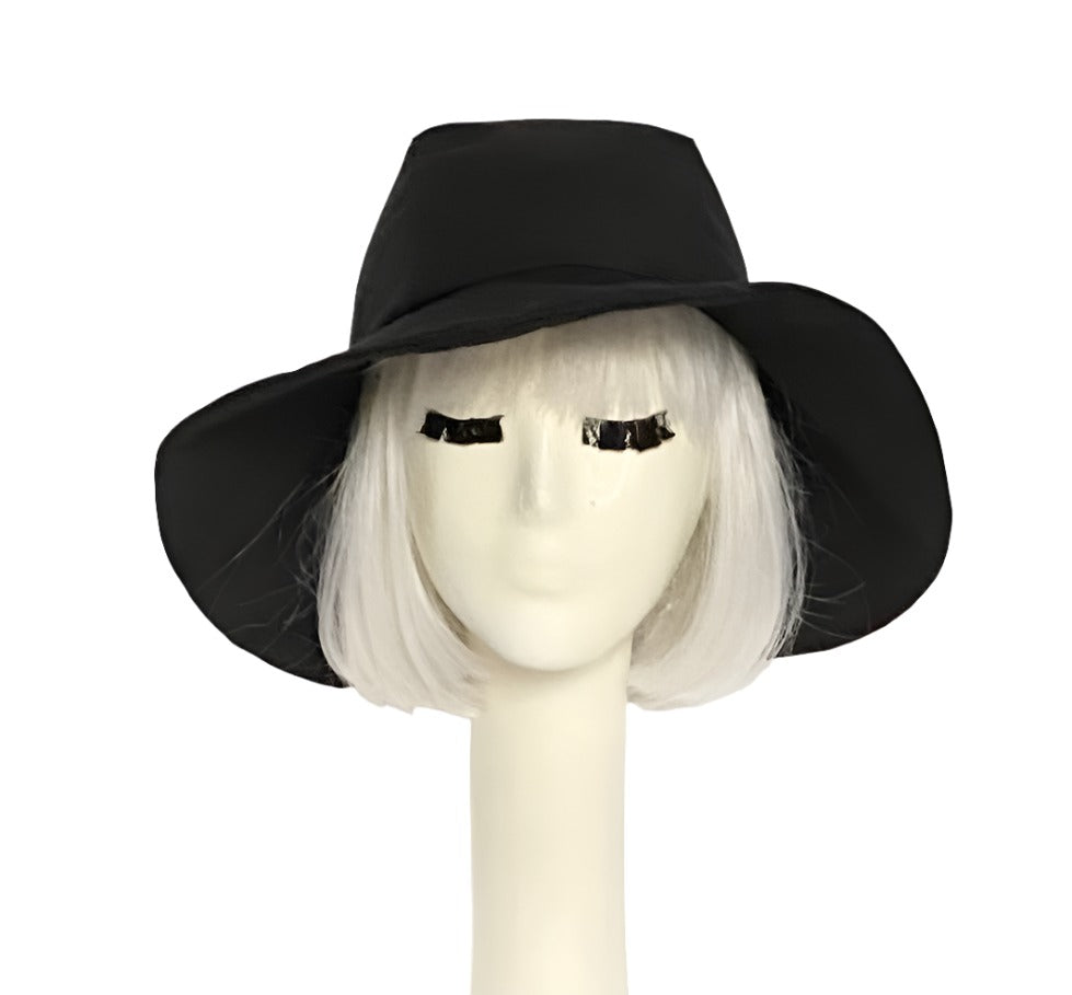 Black Sun Hat with Packable Brim